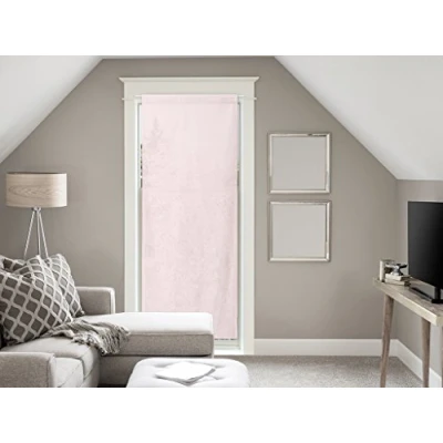 Image of Soleil d&#039;ocre Panama Cotton Curtain for Door Window 70 X 200 cm Pink, 30L 40H (1 Panneaux)