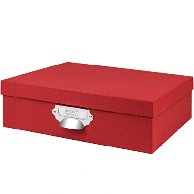 Image of Rossler Soho A4 Paper Box with Index Holder and Handle Red