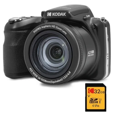 Image of KODAK Pixpro Astro Zoom AZ425 Digital Camera Bridge, 42X Optical Zoom, 24mm Wide Angle, 20 Megapixels, LCD 3, Full HD 1080p Video, Li ion Battery Black
