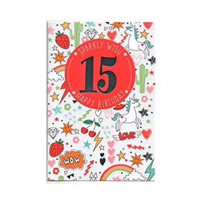 Image of Birthday Card for Fifteen 15th (15) Year Old Girl Free Post (UK)