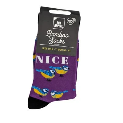 Image of Nice Pair Tits Socks for Her UK 4 7 Bamboo Novelty Gift Idea SOX003