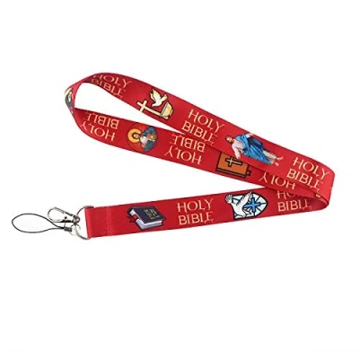 Image of Anime Source Holy Bible Christian Church Jesus Christ Love Lanyard Keychain ID Badge Holder
