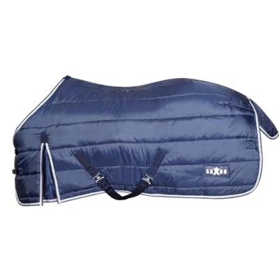 Image of Saxon Channel Quilt Stable Standard Neck Medium Horse Rug, Navy/White, 6&#039;9