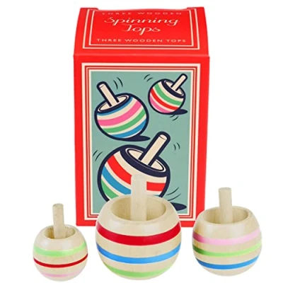 Image of Wooden Mini Spinning Tops (set Of 3)