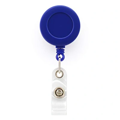 Image of CKB Ltd 10x Royal Blue Retractable ID Badge Reels with Belt Clip Ring Pull Ski Pass Holder Recoil