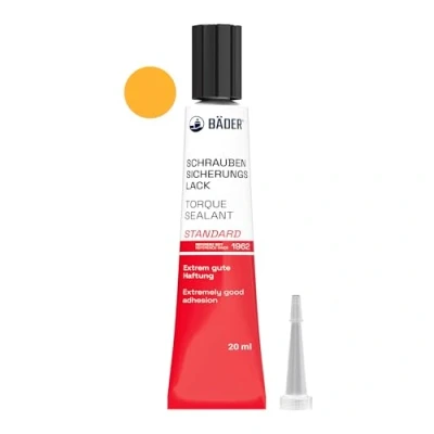 Image of Original BÄDER Torque Sealant Tamper Proof Indicator Standard Color Orange 20ml Threadlocker Made in Germany Since 1962 Security Pen for Sealing and of Manipulation.