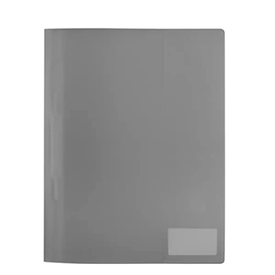 Image of HERMA 19499 File Folder A4 Translucent Grey, Pack of 3, Plastic with Labelling Label, Slip Pocket &amp; Metal Staple Tongue, Sturdy Set for School and Office