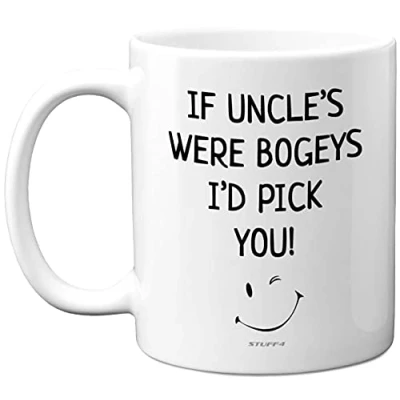 Image of Uncle Mug Birthday, Fathers Day Gifts, Christmas, 11oz Ceramic Dishwasher Safe Coffee Mugs Cup, Uncles Gifts from Nephew Niece, Cute Mugs, Funny Made in UK