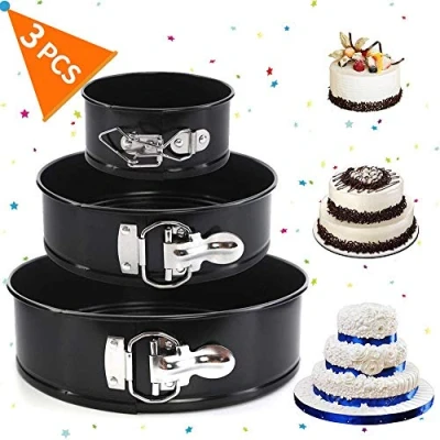 Image of Mantraraj Cake Tin Set Nonstick and Leakproof 3 Pieces Pan/Springform Tin/Cheesecake Tier Wedding Pan with Removable Bottom