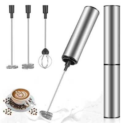 Image of MOSUO Milk Frother Handheld Coffee Electric Whisk, USB Rechargeable Foam Maker Bubbler Egg Beater for Latte Cappuccino Hot Chocolate (USB)