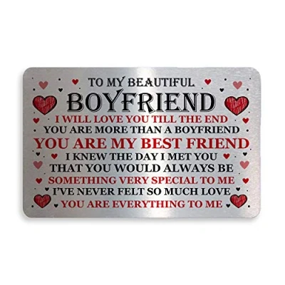 Image of Red Ocean Beautiful Boyfriend Gift for Valentines Day Anniversary Wallet Card Insert Her Keepsake