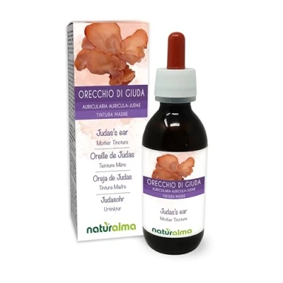 Image of Judas&#039;s Ear or Wood (Auricularia Auricula judae) Fungus Mushroom Alcohol Free Mother Tincture Naturalma Liquid Extract Drops 120 ml Food Supplement Vegan