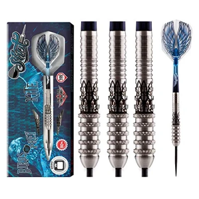Image of Shot! Darts Birds of Prey Kite Steel Tip Dart Set Front Weighted 80% Tungsten Barrels 21gm