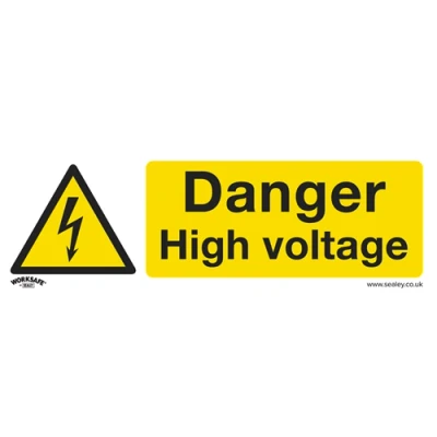 Image of Worksafe Warning Safety Sign Danger High Voltage Self Adhesive Vinyl