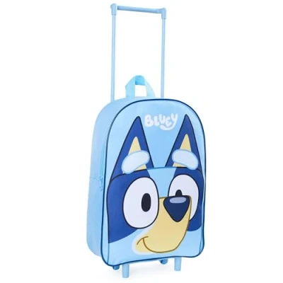 Image of Bluey Children’s Luggage Suitcase Foldable Trolley Bag 39 x 27cm 2 Wheels Extendable Handle Travel with
