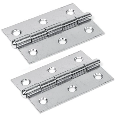 Image of 2X Pairs of Silver Loose Pin Hinges 3&quot;/75mm Door/Cabinet/Cupboard Zinc Internal Butt Hang