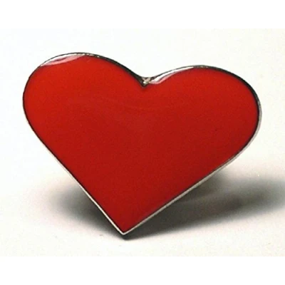 Image of Metal Enamel Pin Badge Brooch Red Love Luv Heart