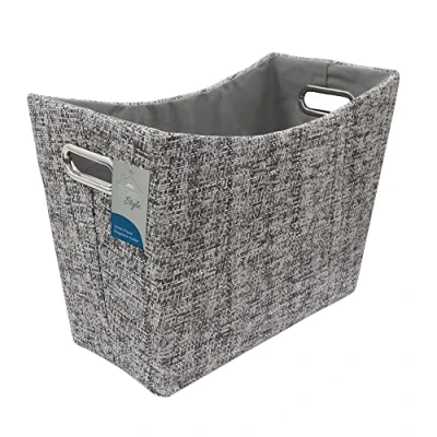 Image of JVL Urban Rectangle Paper Magazine Holder, Grey