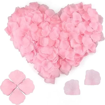 Image of 1200 Pcs Pink Rose Petals, Artificial Flowers for Bedroom, No Taste Emulation Silk Petals Waterproof Romantic Scenes Wedding Anniversary, Birthday, Confession Decoration