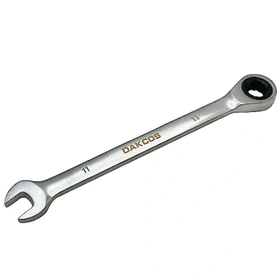 Image of DAKCOS Fixed Head Ratchet Spanner 11mm Ratcheting Combination Wrench Chrome Vanadium Steel