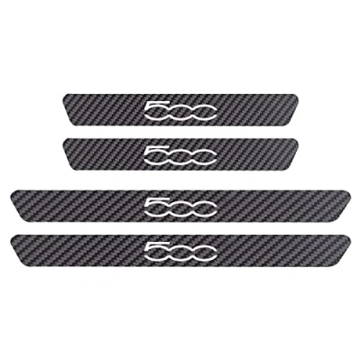 Image of EAGLEG Car Outer Door Sill Protector Kick Plates for Fi at 500 500C 500l 500x panda PUNTO BRAVO TIPO STILO, Carbon Fiber Accessories Scuff Guard Threshold Cover Pedal, Trim Non Slip,500
