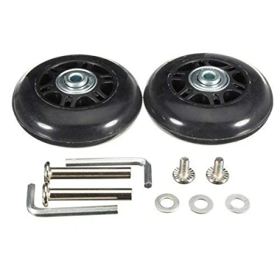 Image of Pair of Luggage Suitcase Replacement Wheels Repair Axles Deluxe Kit (60x18mm)