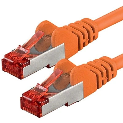 Image of 1aTTack.de 50m Cat6 Ethernet Cable Lan Patch Cat 6 Cables Internet Rj45 Plug 1Gbit/s SFTP PIMF orange 1 piece
