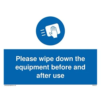 Image of Please wipe down the equipment before and after use