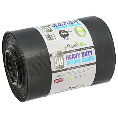 Image of Masterpart 50 Refuse Sacks Heavy Duty 100 Litre Thick Rubbish Bags Super Strong Bin Liners