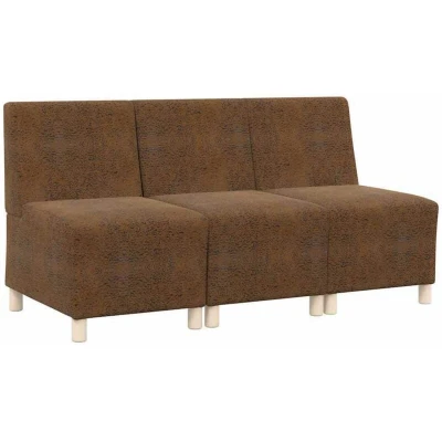 Image of vidaXL Sofa Chair with Pillow 3 pcs Brown 55 cm Faux suede leather