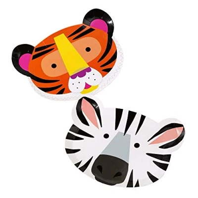 Image of TalkingTablesZoo Animal PartyParty PlatesPack of 12Mixed Colours