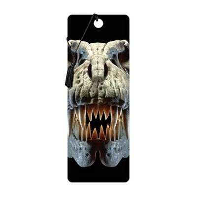 Image of 3D LiveLife Bookmark T Rex Skull from Deluxebase. A Dinosaur with lenticular Artwork Licensed Renowned Artist David Penfound