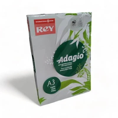 Image of Rey Adagio A3 80gsm (500 Sheets) Grey Paper for Laser, Copiers and Inkjet Printers 1 Ream