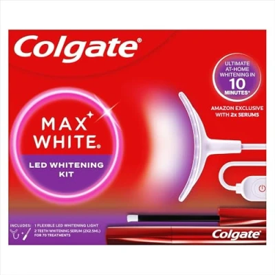Image of Colgate Max White LED Teeth Whitening Kit with 2 Overnight Wands