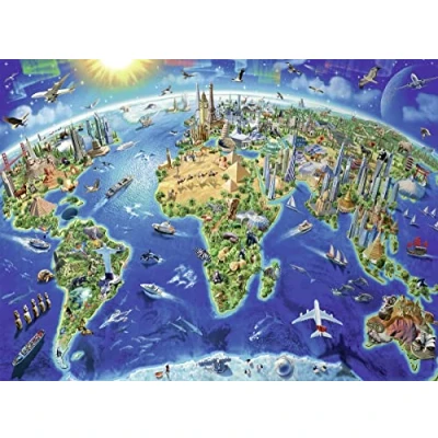 Image of Ravensburger 13227 Heart Puzzle World Map 300 Pieces XXL