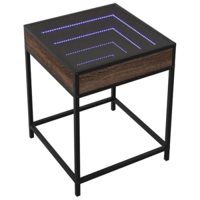 Image of vidaXL Coffee Table with Infinity LED Brown Oak 40x40x51 cm