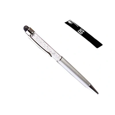 Image of NEO+ Quality 2 in 1 Capacitive Touchscreen Stylus and Ballpoint Pen with Crystals (Silver)