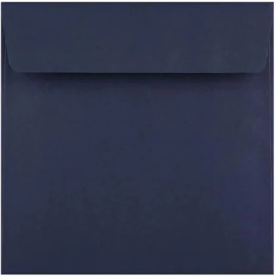 Image of 155mm x Square Envelopes for Greeting Cards Wedding Invitation Crafts Coloured Pack of 25 (Navy Blue Peel &amp; Seal)