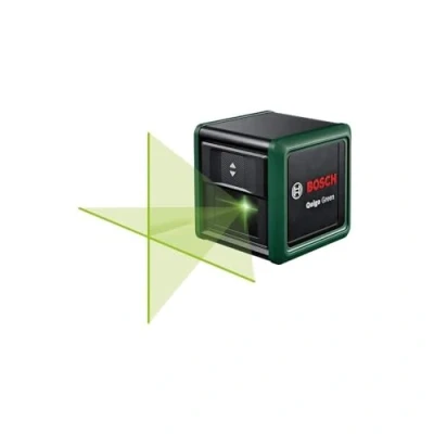 Image of Bosch Cross line Laser Quigo Green with Tripod (Green for Better Visibility, housing Made of Recycled Plastic, in E Commerce Cardboard Box)