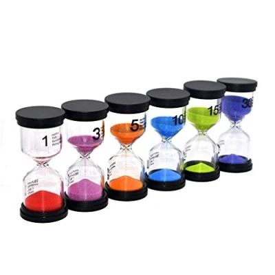 Image of Medigy Teaching Sand Timer Clock Set 1 minute 3 minutes 5 10 15 30 for Kids Study Toothbrush with Gift Box