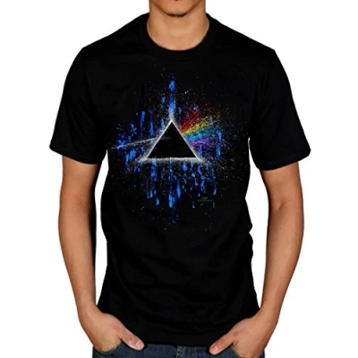 Image of Official Pink Floyd Dark Side of The Moon Blue Splatter 2 T Shirt