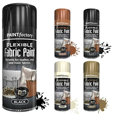Image of SCHNAZZ 1x Flexible Fabric Black Spray Paint 200ml, Fast Drying Spray, Suitable for most fabrics, Leather Vinyl Textile and Clothes