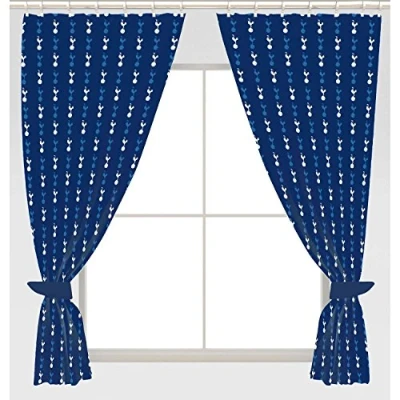 Image of Tottenham Hotspur FC Official Repeat Crest Curtains (One Pair) (Blue)