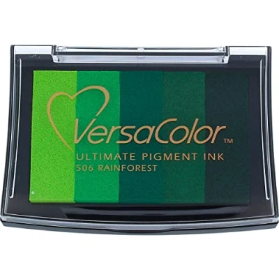 Image of Tsukineko Versacolor 5 Colour Pigment Ink Pad Rainforest