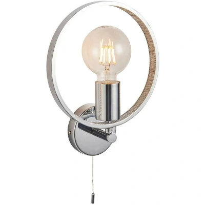 Image of Merola Contemporary Designer Crystal LED Wall Light Chrome, Warm White, IP44