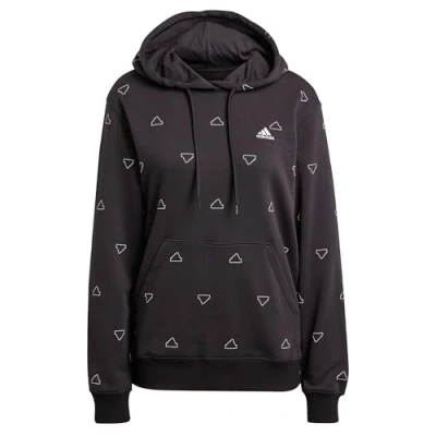 Image of adidas Women&#039;s Essentials Monogram Regular French Terry Graphic Hoodie, black, M