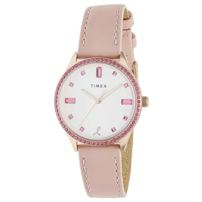 Image of Timex Women&#039;s Analogue Quartz Watch with Leather Strap TW2V95700