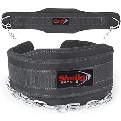 Image of Dip Belt Weight Lifting Dipping Body Building Chain Chin Pull Ups Gym Training Powerlifting Workout 6 Padded Neoprene 30 Adjustable Steel Back Support for Men and Women