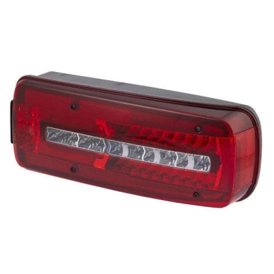 Image of 1547777 Rear light HELLA 2VP 012 381 081 Right LED black 24V Crystal clear, red with bolts/screws, back up alarm