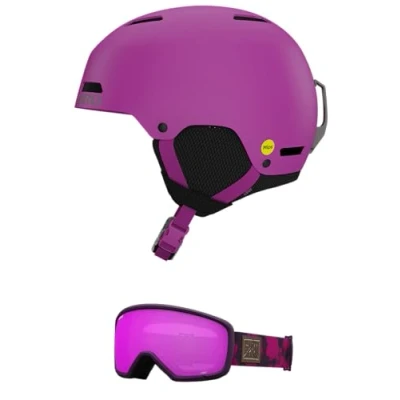 Image of Giro Crue MIPS Combo Pack Ski Helmet Snowboarding with Matching Goggles Matte Berry/Stomp Urchin M (55.5 59cm)